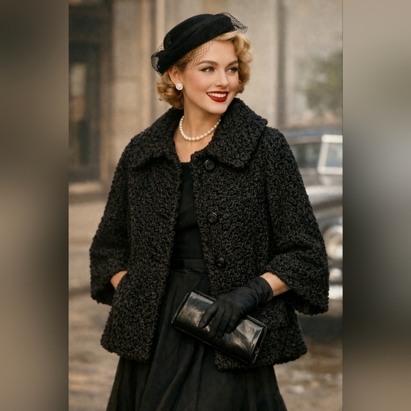 lepshire Jackets & Blazers - Astrakin By Lepshire Persian Curly Wool Coat Circa 1950s